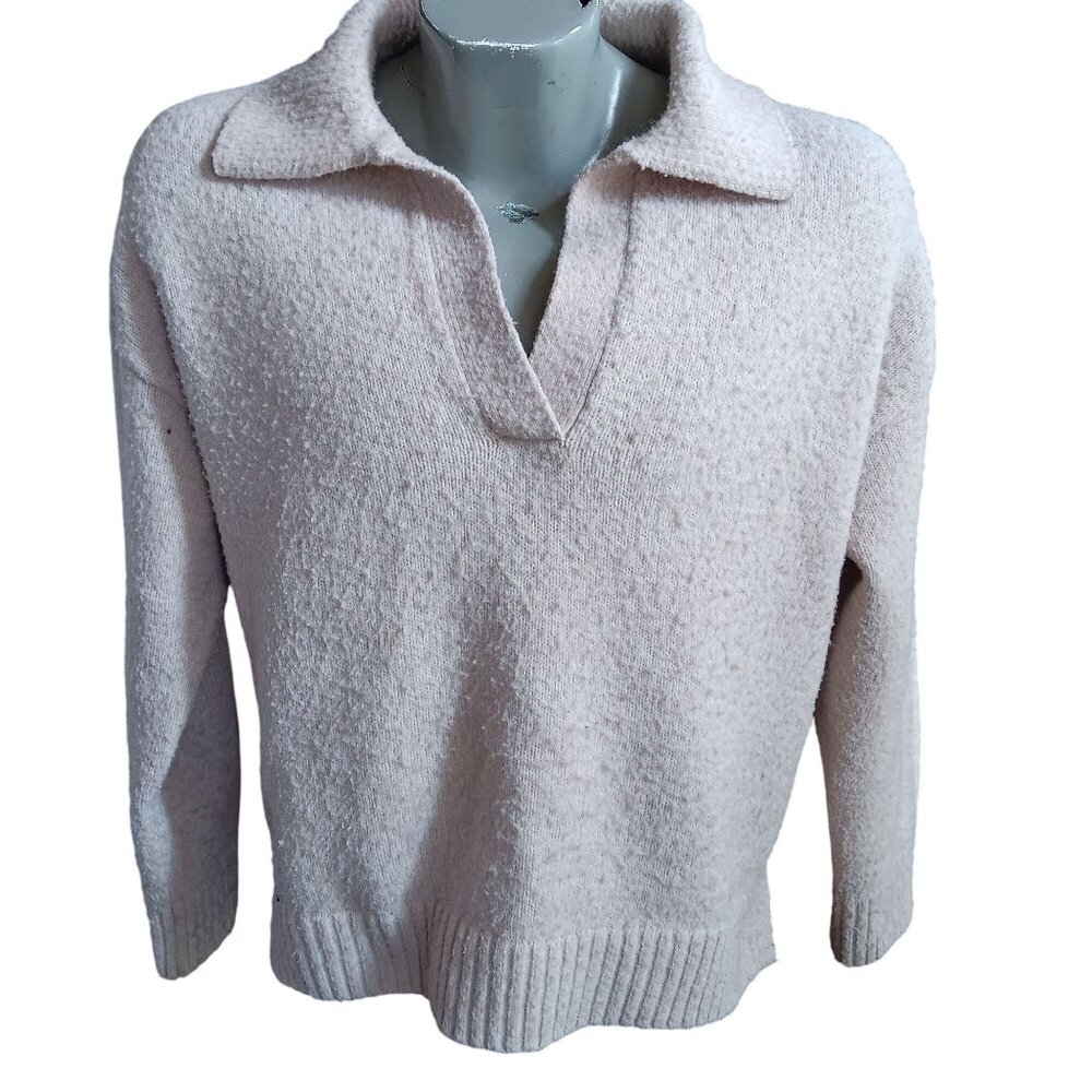 Vintage Men's Medium Sweater Wild Fable 90's Boucle Knit Pullover Beige